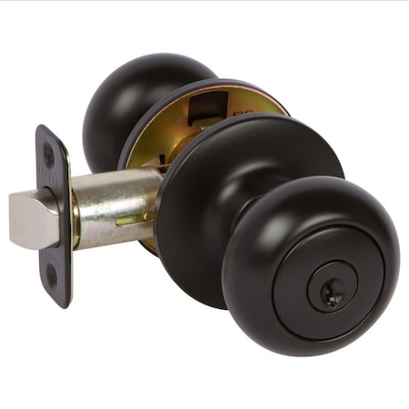 Delaney Hardware Saxon Black Keyed Entry Door Knob KS1004
